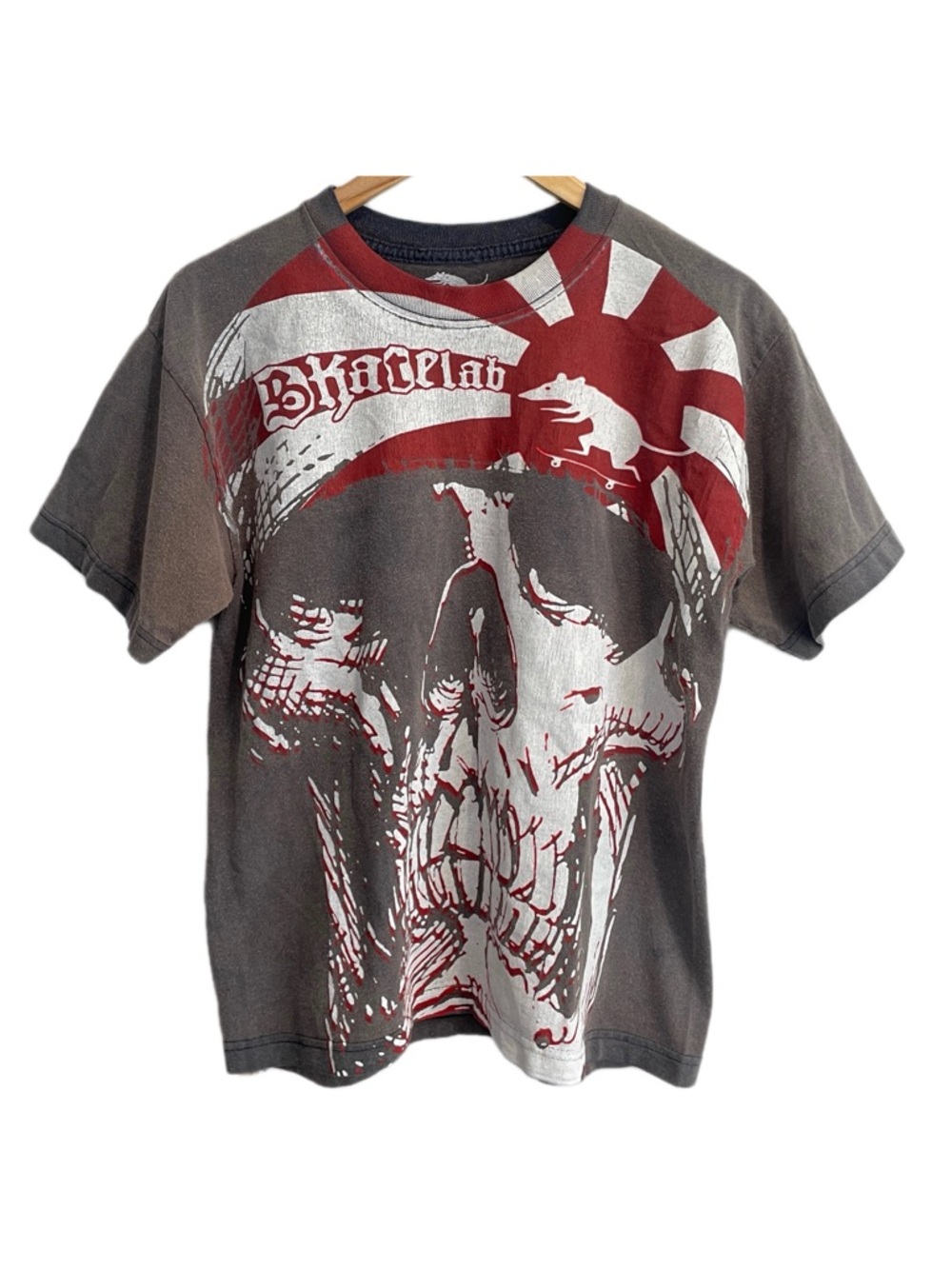 Y2K Skatelab Men's Small Pirate Skull Skater Affliction T-Shir